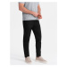 Ombre Clothing Pánské černé klasické chinos kalhoty s jemnou texturou V5 PACP-0188