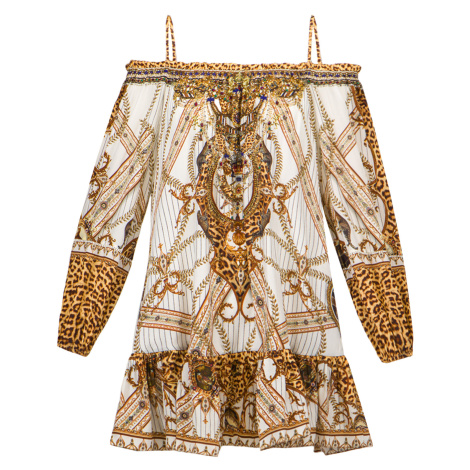Šaty Camilla OFF SHOULDER DRESS W STRAPS bílá|vzorkování|zlatá