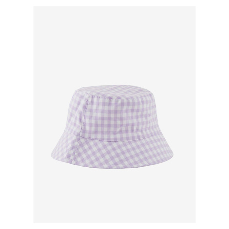 Bílo-fialový kostkovaný klobouk Pieces Laya