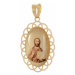 Přívěšek medailon Ježiš Kristus ze žlutého zlata ZZ0807F + dárek zdarma