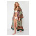 Trendyol Ethnic Patterned Midi Woven 100% Cotton Kimono&Kaftan