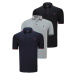 TRIPLE SET T8586 DEWBERRY MEN'S T-SHIRT-BLACK-NAVY-GREY