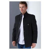 PLT8378 DEWBERRY MEN'S COAT-PLAIN BLACK