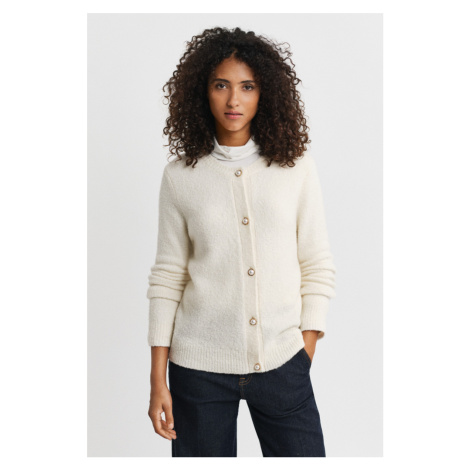 KARDIGÁN GANT BOUCLE C-NECK CARDIGAN CREAM