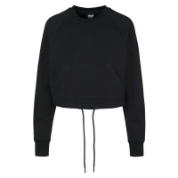 Ladies Oversized Short Raglan Crew - black