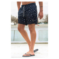 Madmext Black Patterned Men's Beach Shorts 6367