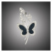 Éternelle Luxusní brož Swarovski Elements Elaina - motýl B8057-LXT0569A Stříbrná