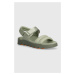 Kožené sandály Sorel VIIBE SANDAL dámské, zelená barva, 2030511348