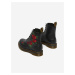 Černé dámské kožené kotníkové boty s květovaným vzorem Dr. Martens