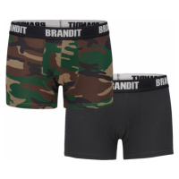 Brandit Boxerky Boxershorts Logo [sada 2 ks] woodland + černé