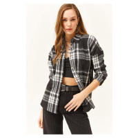 Olalook Women's Black Plaid Lumberjack Shirt