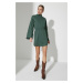 Trendyol Green Stand-Up Collar Mini Knitted Dress