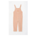 LC Waikiki Girls' Square Neck Embroidered Strap Velvet Overalls