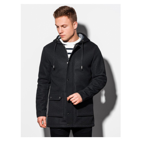 Ombre Clothing Nádherný kabát v černé barvě C454