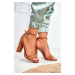 FW1 Dámské sandály Na Podpatku Semišové Camel Anastasie