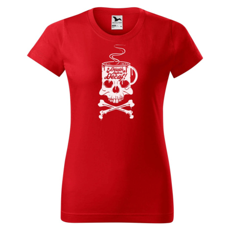 DOBRÝ TRIKO Dámské tričko s potiskem Decaf Barva: Červená