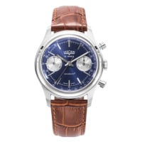 Vulcain Chronograph 70's - Blue - Brown Alligator