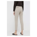 Kalhoty Sisley dámské, béžová barva, jednoduché, medium waist