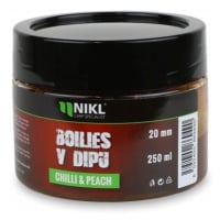 Nikl boilies v dipu chilli & peach 250 g - 20 mm