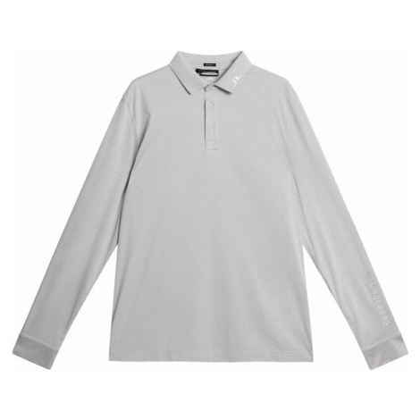 J.Lindeberg Tour Tech Long Sleeve Mens Grey Melange Polo košile J. Lindeberg