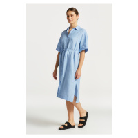 ŠATY GANT RELAXED SS LINEN SHIRT DRESS modrá