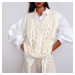 Dámský pletená vesta s copánkovým vzorem FashionEU