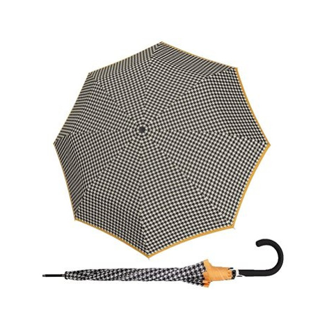Doppler Fiber Flex AC ELEMENT - dámský holový vystřelovací deštník, šedá, káro / kostka