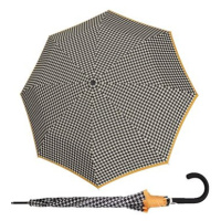 Doppler Fiber Flex AC ELEMENT - dámský holový vystřelovací deštník, šedá, káro / kostka