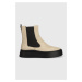 Semišové kotníkové boty Vagabond Shoemakers Stacy dámské, béžová barva, na platformě