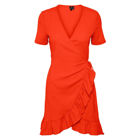 VERO MODA zavinovací šaty Barva: Oranžová, Mezinárodní