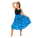 Himalife Kolová maxi sukně s kapsami Rose - tyrkysová s modrou