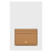 Kožená peněženka Lauren Ralph Lauren dámský, béžová barva