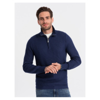 Tmavě modrý pánský svetr s límcem Ombre Clothing