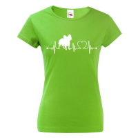 Dámské tričko pro milovníky zvířat - Papillon tep - dárek na narozeniny