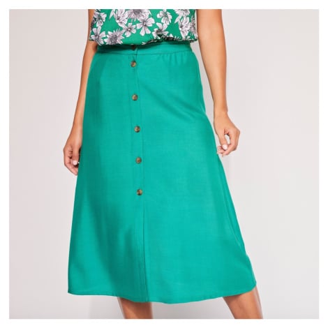 Jednobarevná sukně na knoflíky, eco-friendly viskóza Blancheporte