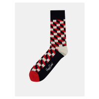 Červeno-bílé vzorované ponožky Happy Socks - unisex