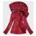 Červená lesklá dámská bunda (6815)