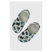 Dětské pantofle Crocs CLASSIC GAME OVER CLOG šedá barva