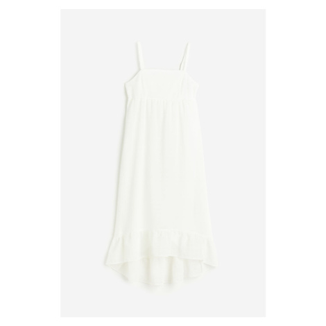 H & M - Krepové šaty's vázačkou - bílá H&M