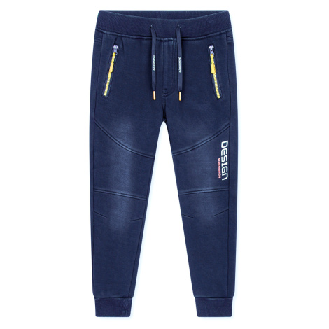 Chlapecké riflové kalhoty/ tepláky, zateplené KUGO CK0925, modrá Barva: Modrá