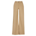 Ladies High Waist Wide Leg Chino Pants - unionbeige