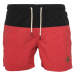 Pánské koupací kraťasy Urban Classics Block Swim Shorts - blk/red