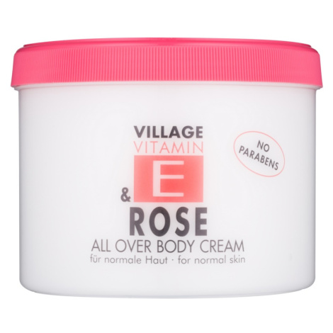 Village Vitamin E Rose tělový krém bez parabenů 500 ml Village Candle