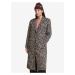 Hnědý dámský zimní kabát s leopardím vzorem Scotch & Soda