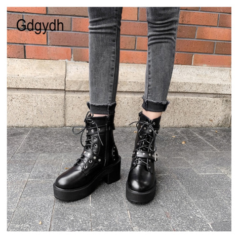Kotníkové punk boty motorkářské emo styl gothic GoodDayGirl