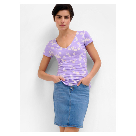 Světle fialové květované tričko ORSAY