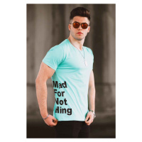 Madmext Men's Turquoise Printed T-Shirt 4553