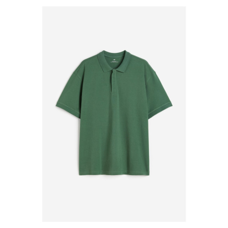 H & M - Tričko z piké Relaxed Fit - zelená H&M