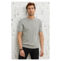 ALTINYILDIZ CLASSICS Pánské šedé tričko standardního střihu s normálním střihem s kulatým výstři