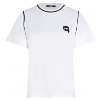 Tričko karl lagerfeld ikonik 2.0 t-shirt w piping bílá
